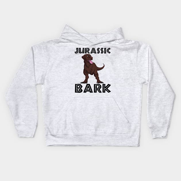 Jurassic Bark (black) Kids Hoodie by Lucky Yucca